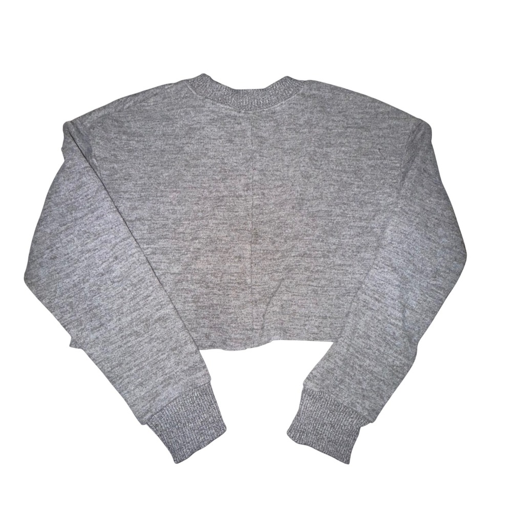 ZARA Knit 2pc Skirt Set Womens S Gray Cropped Sweater Midi Skirt Minimalist - Picture 4 of 10